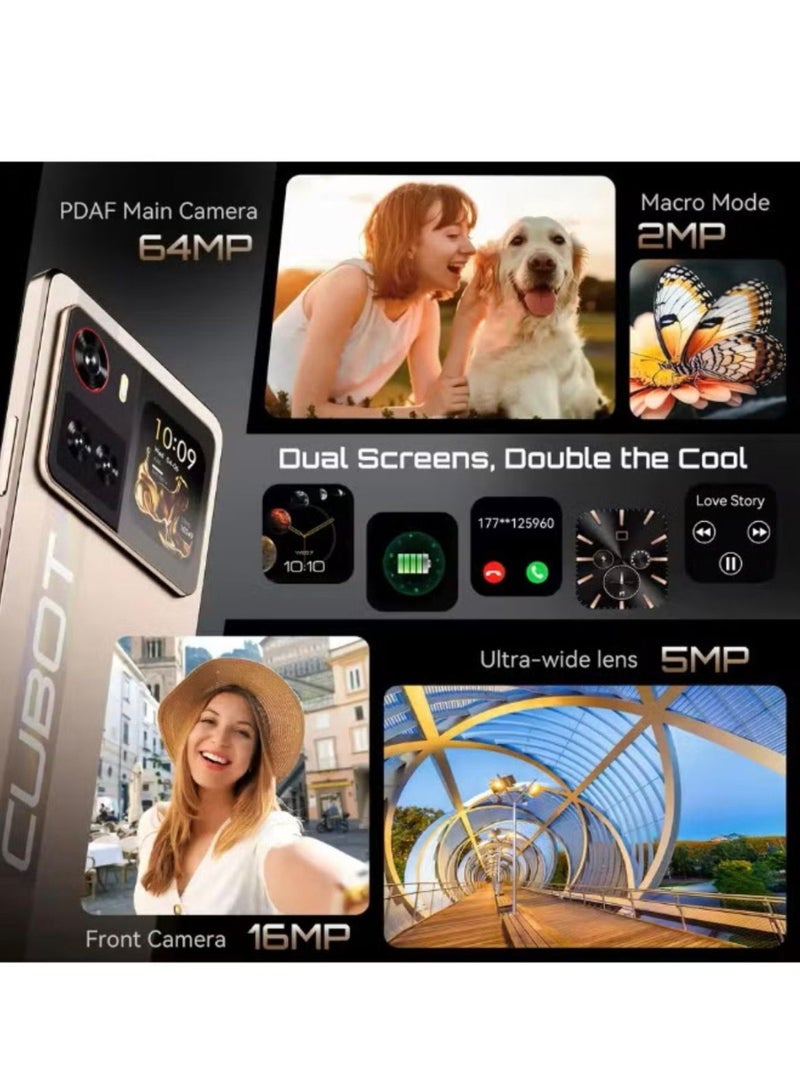 Cubot Smartphone 5G X100, Android 15, 6.88-inch Screen, 8GB RAM, 256GB ROM, 64MP+16MP Camera, 5100mAh Battery Black - Image 3